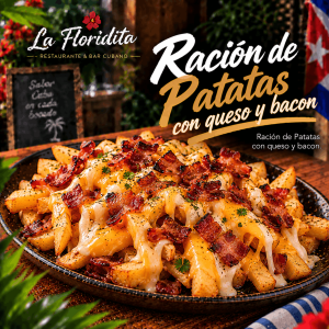 Ración de Patatas con queso y bacon